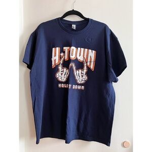 *Brand New* Navy Cotton Graphic H-Town T-Shirt Men’s XL